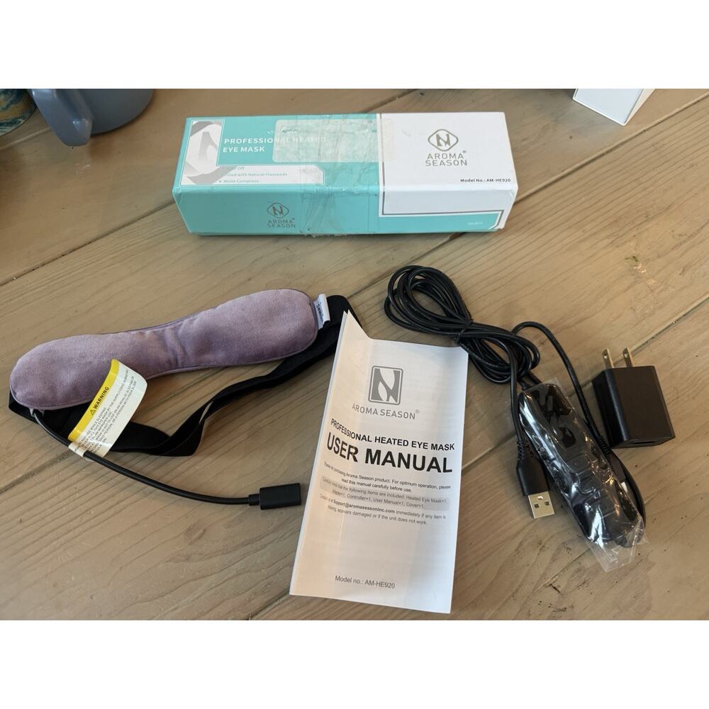 Aroma Season Heated Eye Mask USB Warm Compress Dry Eye Migraine Relief Purple